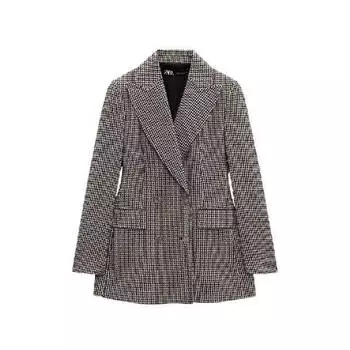 Пиджак двубортный Zara, разноцветный