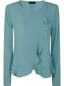 Пиджак Emporio Armani с оборками, зеленый