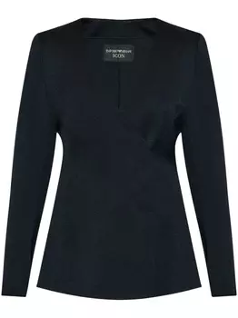 Пиджак Emporio Armani с V-образным вырезом, синий