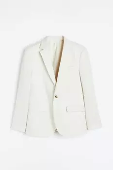 Пиджак H&M Regular Fit Linen Jacket, светло-бежевый