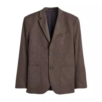 Пиджак H&amp;M Regular Fit, темно-коричневый