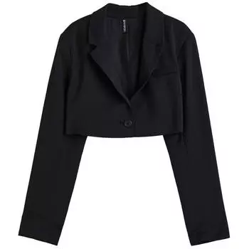 Пиджак H&amp;M Twill Crop, черный
