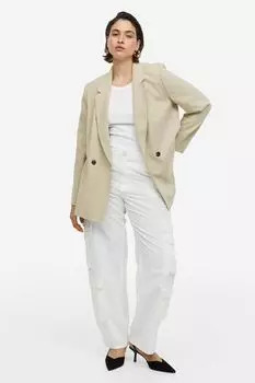 Пиджак H&M Double-breasted, бежевый