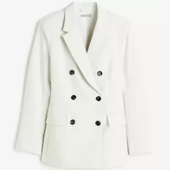 Пиджак H&M Double-breasted, кремовый
