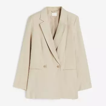 Пиджак H&M Double-breasted, светло-бежевый