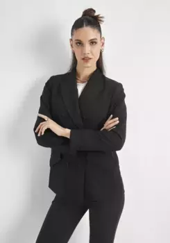 Пиджак HECHTER PARIS, с планкой на двух пуговицах, черный