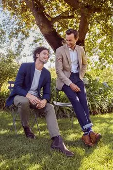 Пиджак индивидуального покроя из смеси льна и шерсти Joules, синий