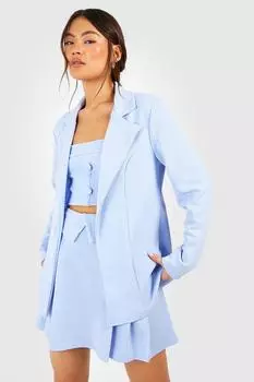 Пиджак из джерси свободного кроя из крепа Boohoo, синий