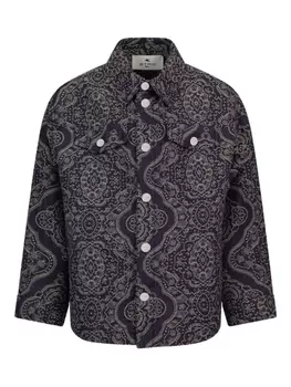 Пиджак из хлопка и льна ETRO KIDS, серый