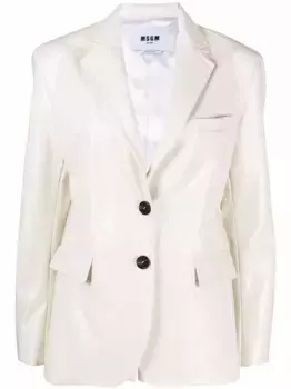 Пиджак из искусственной кожи с жатым эффектом MSGM, белый