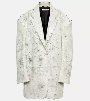 Пиджак из кожи ягненка с заклепками ACNE STUDIOS, белый