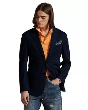 Пиджак из мягкого трикотажного сетчатого костюма Polo Polo Ralph Lauren, синий
