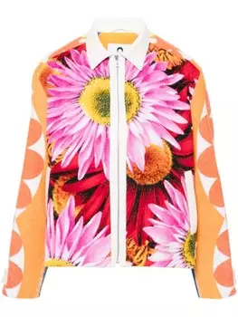 Пиджак из регенерированного узорчатого жаккарда Marine Serre, розовый