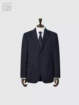Пиджак из шерсти Uniqlo, синий