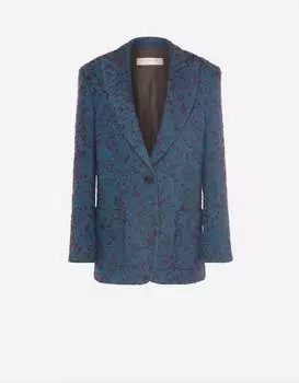 Пиджак из шерстяной саржи синего/бордового цвета Philosophy di Lorenzo Serafini