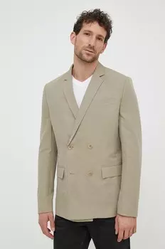 Пиджак из смешанного льна Calvin Klein, бежевый