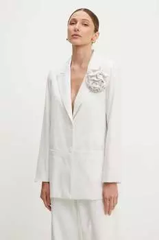 Пиджак из смесового льна Answear Lab, белый