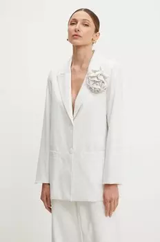 Пиджак из смесового льна Answear Lab, белый