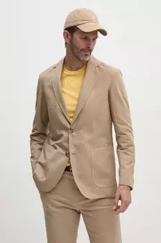 Пиджак из смесового льна Tommy Hilfiger, бежевый