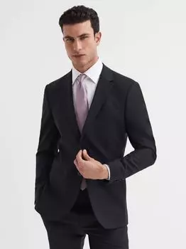 Пиджак из смесовой шерсти Reiss Hope, черный