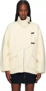 Пиджак из ткани «букле» с оттенком белого GANNI