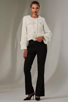 Пиджак из твида на пуговицах Jolie Moi, бежевый