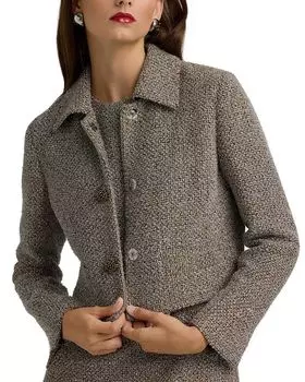 Пиджак из твида с ресничками St. John, серый