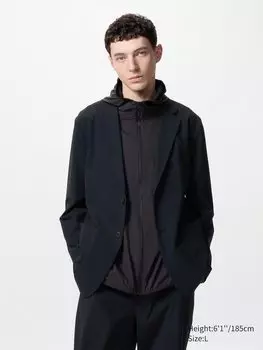 Пиджак из ультраэластичного материала Uniqlo, черный