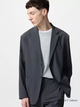 Пиджак из ультраэластичного материала Uniqlo, серый