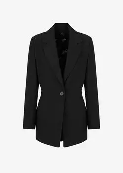 Пиджак из вискозного твила Armani Exchange, черный