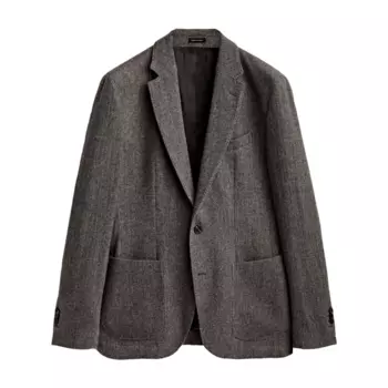Пиджак костюмный Massimo Dutti Grey Wool Herringbone, серый