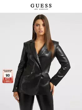 Пиджак кожаный женский Guess, черный
