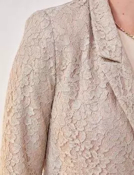 Пиджак Кружевной Пиджак Песочно-Бежевый Kayra