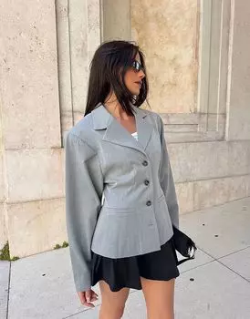 Пиджак Labelrail x Barbara Ines, сшитый по фигуре, серого цвета