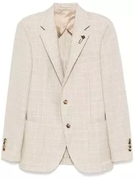 Пиджак Lardini с узором «Принц Уэльский», серый