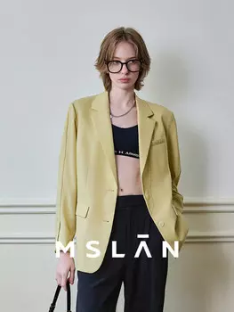Пиджак легкий Mslan с широкими плечами, желтый