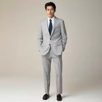 Пиджак Ludlow облегающего кроя с двойной шлицей из итальянской шерсти J.Crew, серый