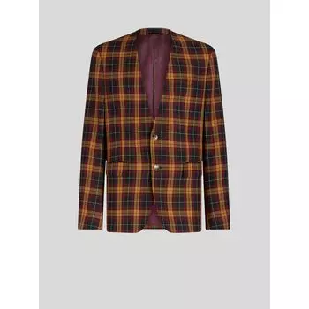 ПИДЖАК МАКСИ В КЛЕТКУ С ДВУМЯ ПУГОВИЦАМИ ETRO, красный