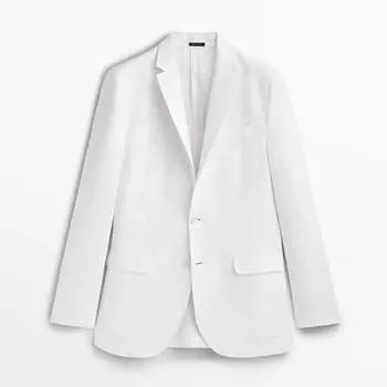 Пиджак Massimo Dutti 100% Linen, белый