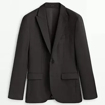 Пиджак Massimo Dutti Bi-stretch Wool, черный