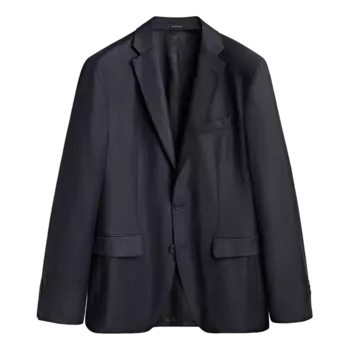 Пиджак Massimo Dutti Blue Check Wool, темно-синий