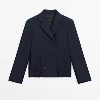 Пиджак Massimo Dutti Double-breasted Co-ord, темно-синий