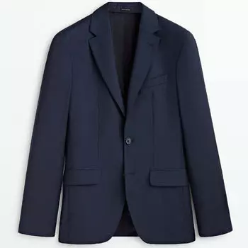 Пиджак Massimo Dutti Wool Suit, темно-синий