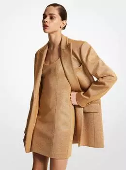 Пиджак Michael Kors Metallic Double-Knit Jersey Boyfriend, золотистый