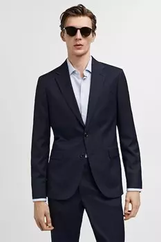 Пиджак Milan приталенного кроя с разрезными лацканами Mango, ультрамарин синий