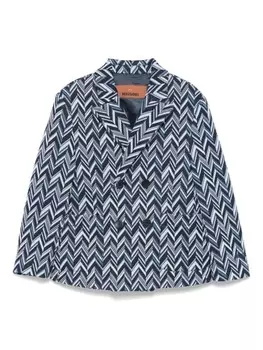 Пиджак Missoni Kids с зигзагообразным узором, синий