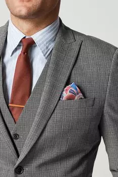 Пиджак Motion Flex в эластичную клетку Next, серый