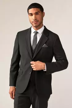 Пиджак Motionflex из шерстяной смеси Next, черный