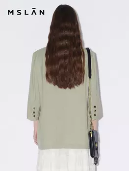 Пиджак Mslan летний, хаки / зеленый