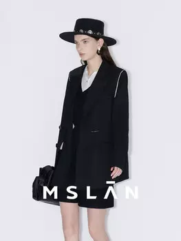 Пиджак MSlan с лацканами и разрезами, черный